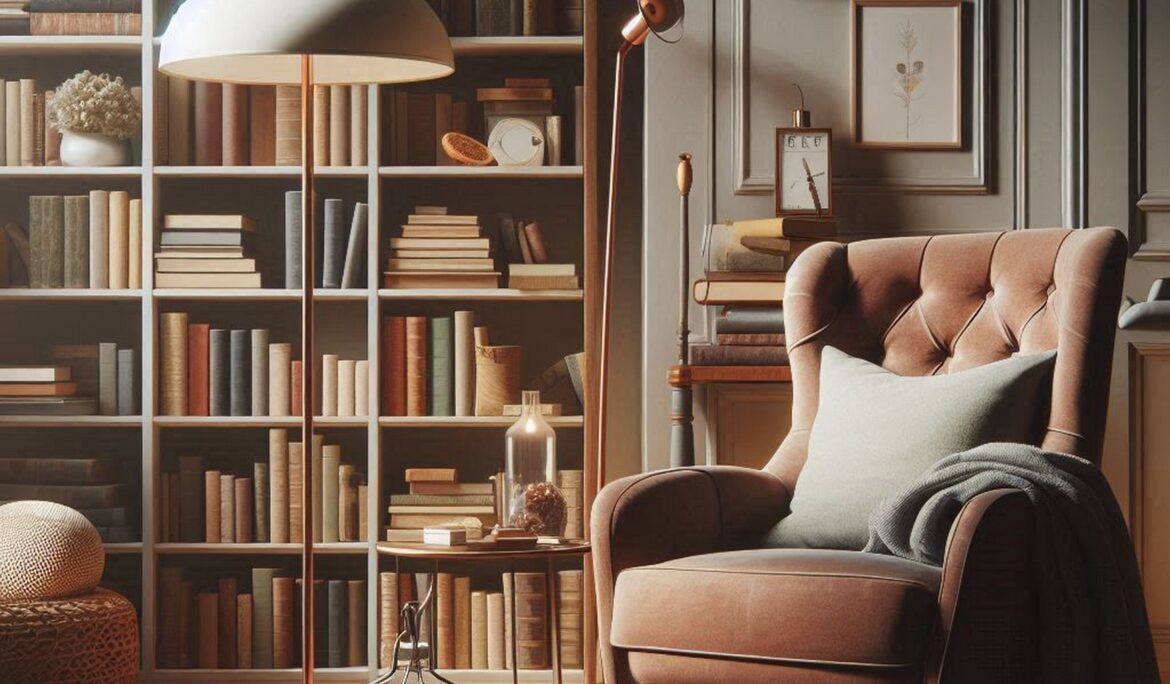 Cozy Dubai reading nook design tufted velvet | Cozy Dubai reading nook with tufted velvet armchair