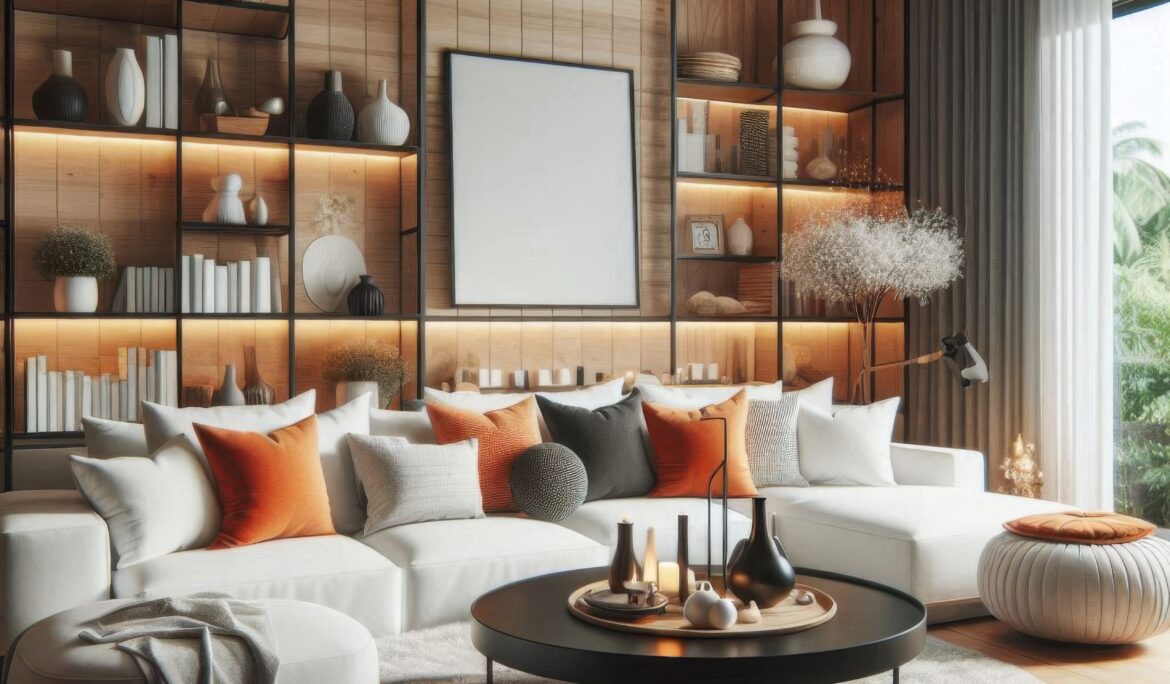 Contemporary Living Room Dubai Design | Bright contemporary living room in Dubai with a white sectional