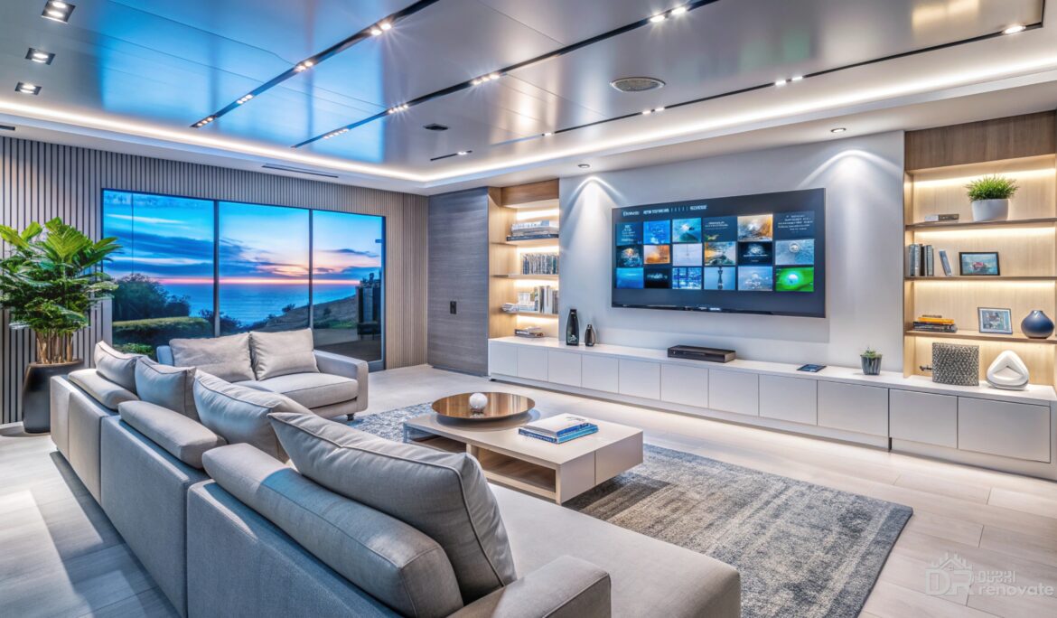 Dubai modern gray living room with L-shaped sofa