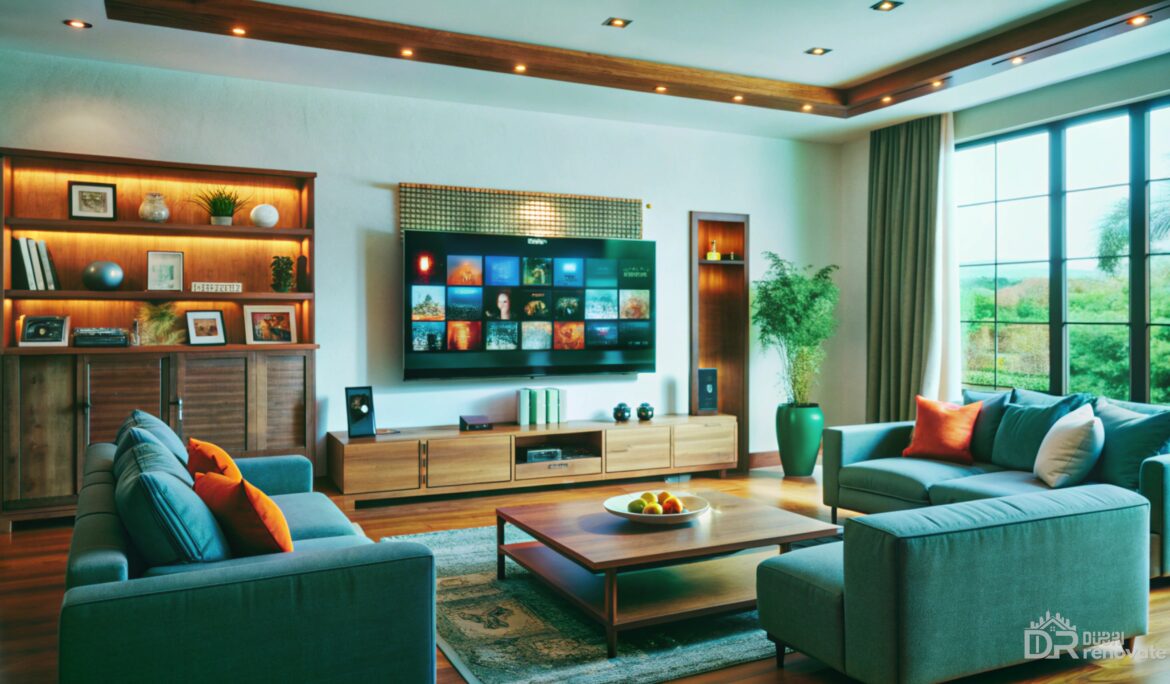Modern Teal Living Room Dubai by DubaiRenovate with teal sofas