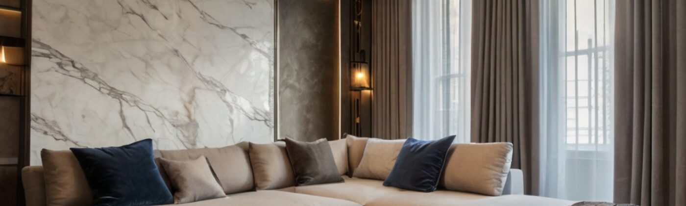 Dubai modern living room design Marble feature: 7 Stunning & Practical ...