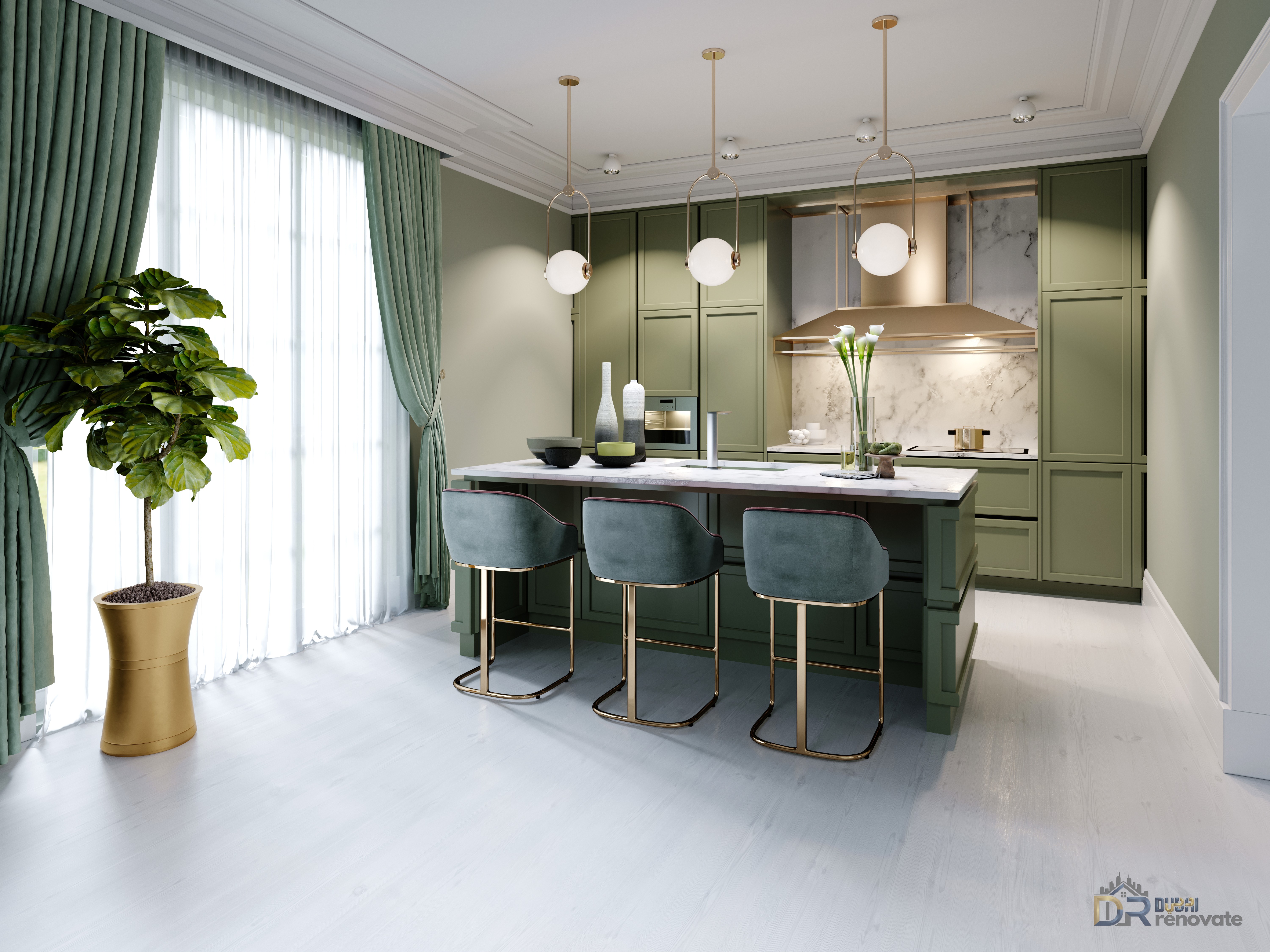 Pistachio Green Kitchen Dubai — Modern Classic Luxury for UAE Homes