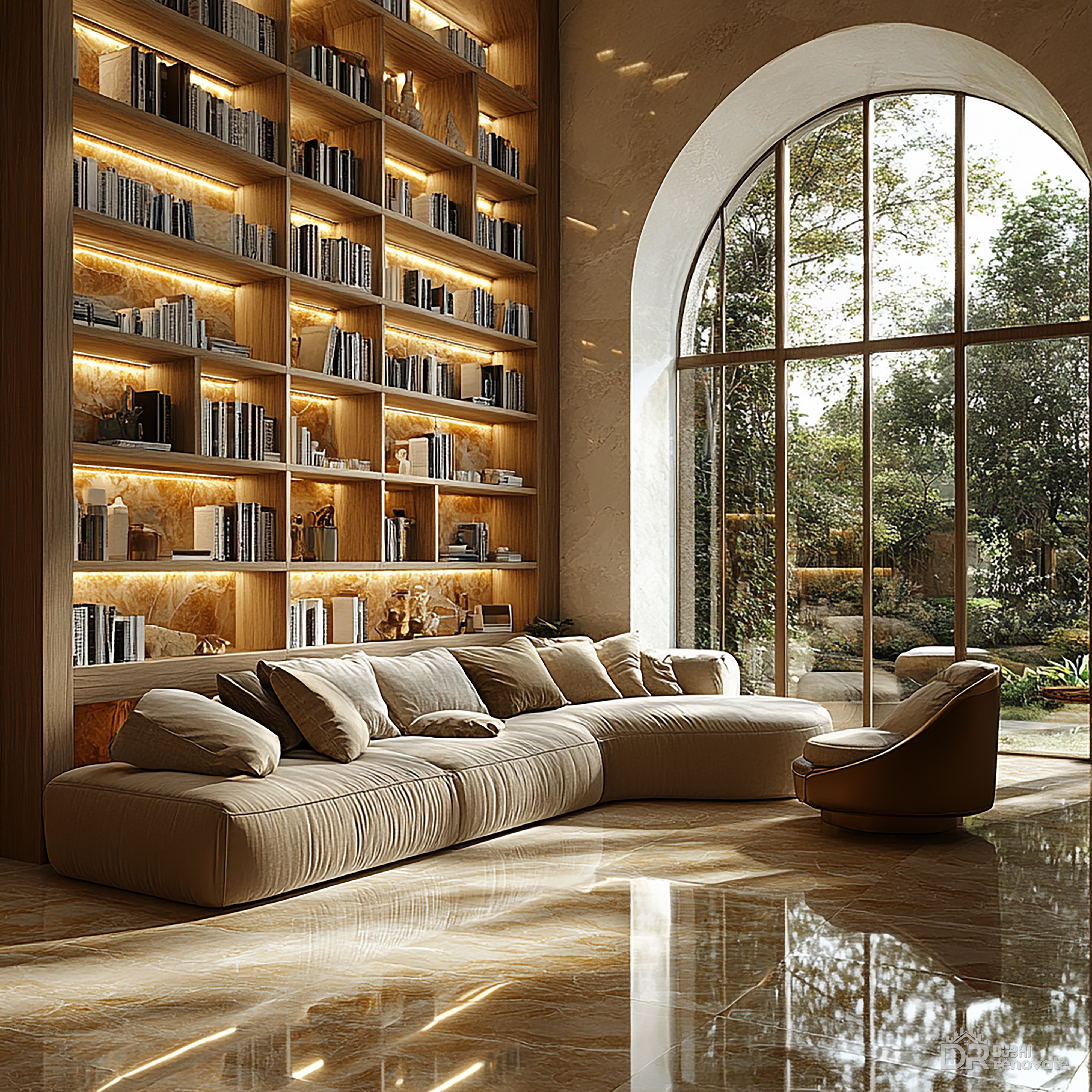 Backlit Built In Dubai light luxury living room: 7 Stunning & Practical Ideas ...