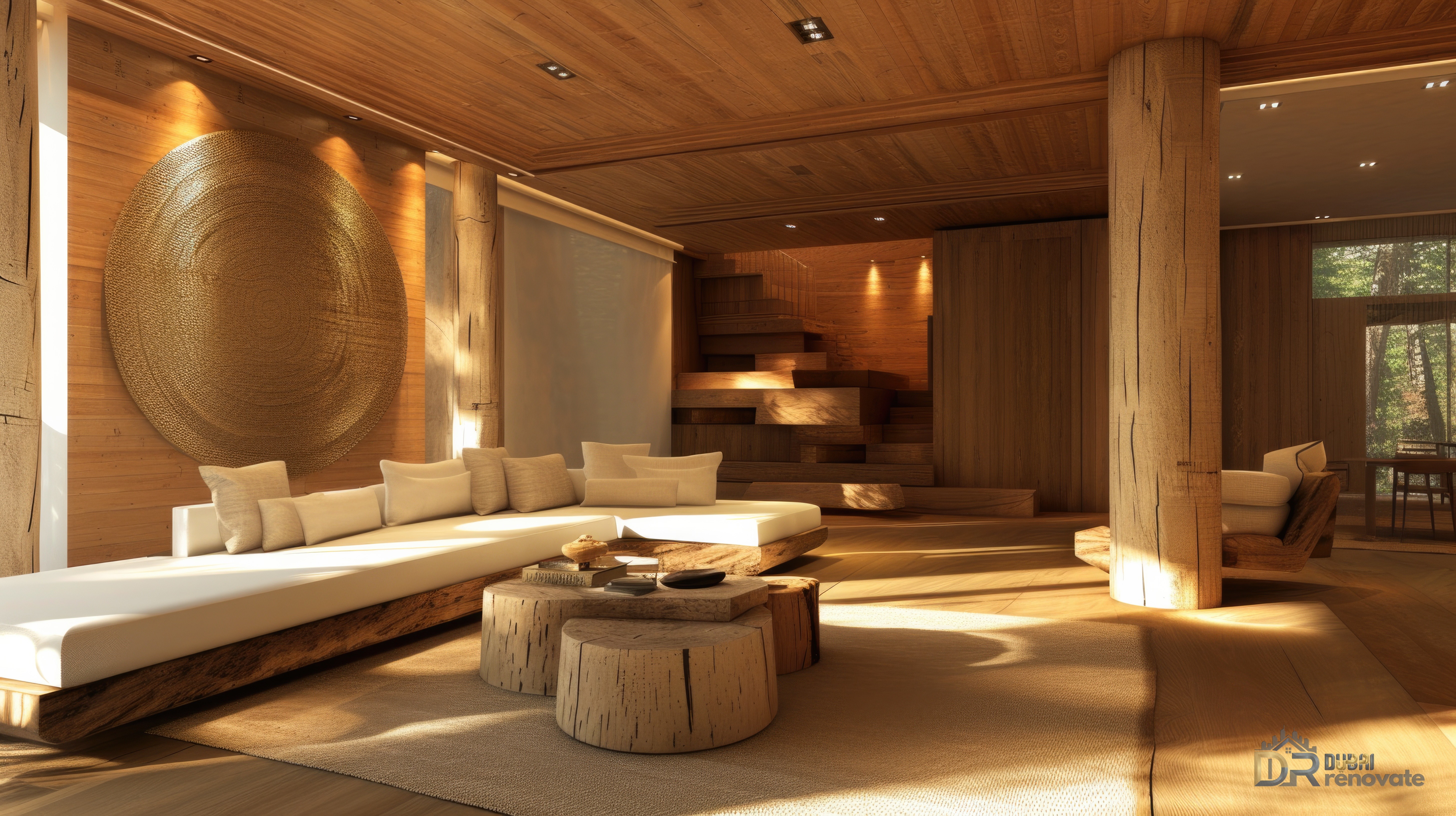 Dubai Timber Modern Living Room — Scandinavian Japandi Design Tips