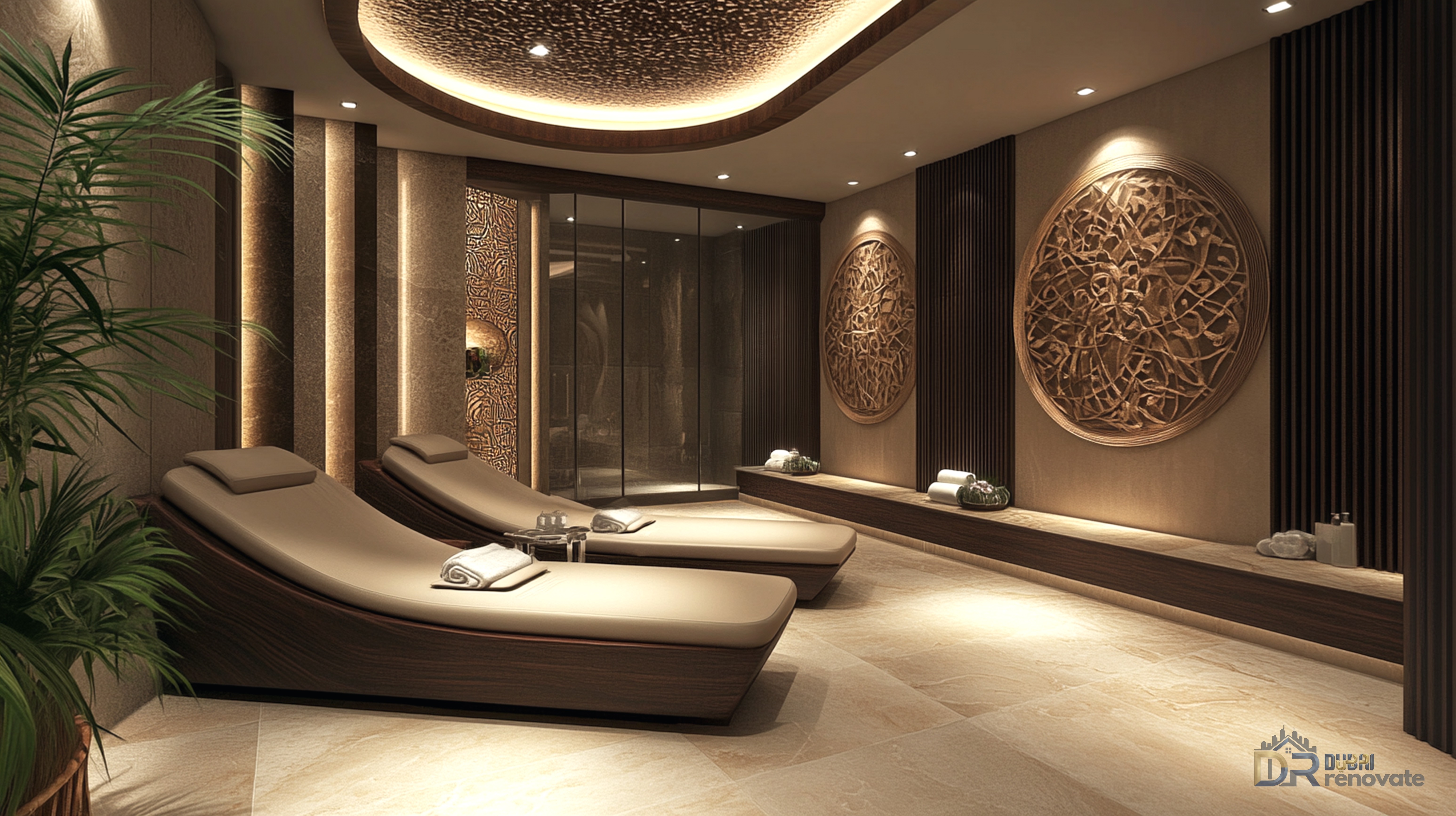 Dubai Luxury Spa Lounge Design — Timeless, Warm, Humidity-Ready Interiors