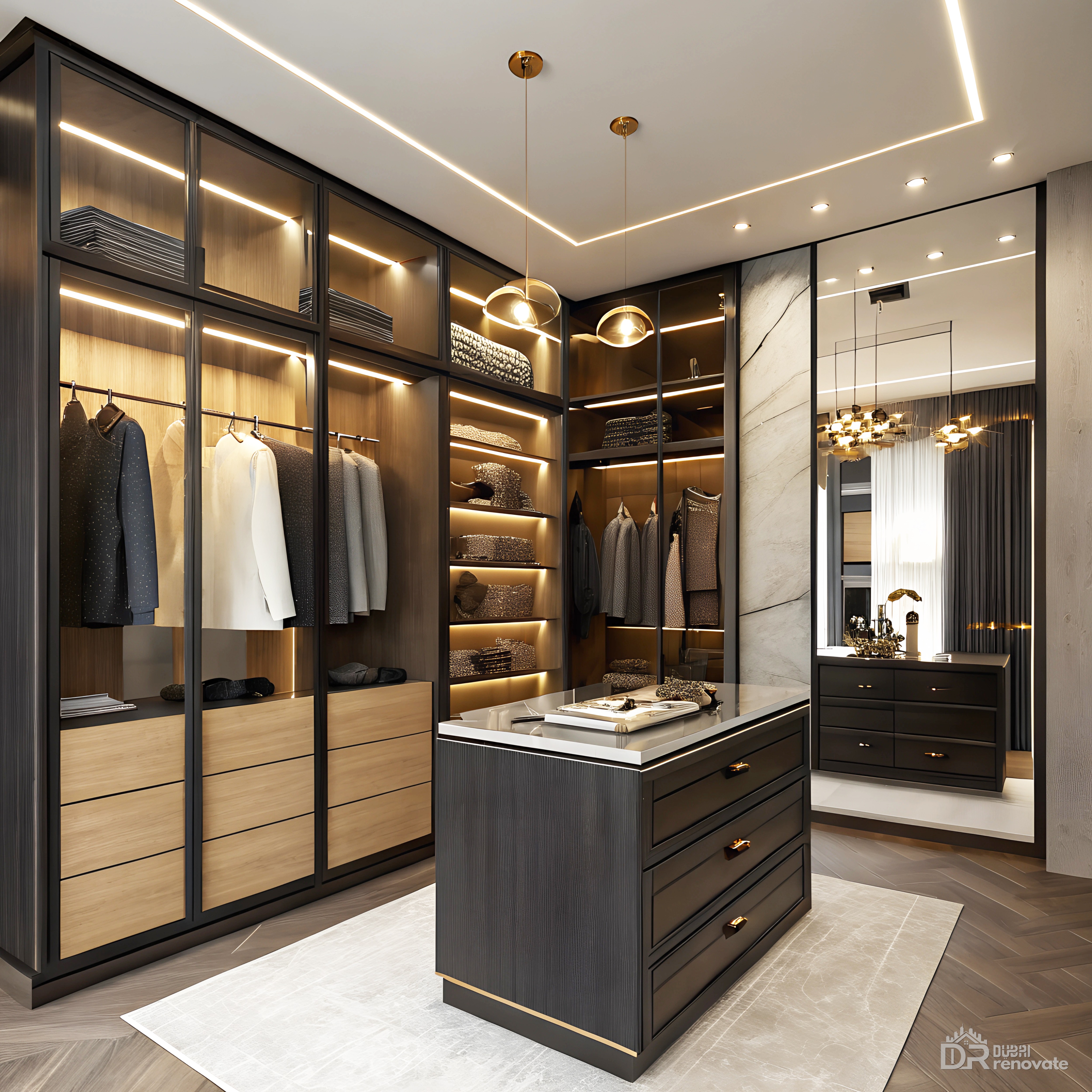 Dubai matte black walk closet — Matte Black Luxury Walk-In Closet Ideas ...